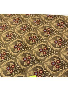 The Civil War Tribute Fabric Cotton 14x44" Floral Geometric Print Brown Red Blue